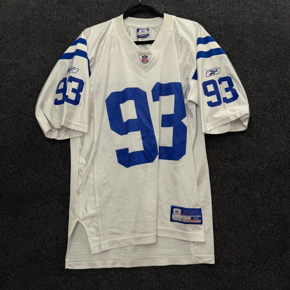 Vintage Reebok NFL Indianapolis Colts Dwight Freeney 93 Jersey White Mens Medium